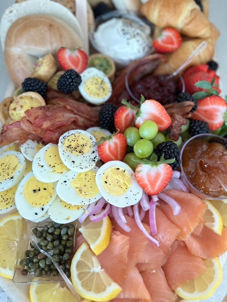 Breakfast Boss board with an abundant creative breakfast spread