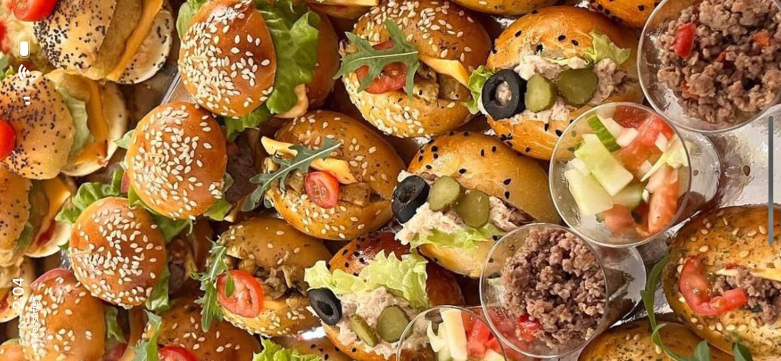 Artisan slider board with assorted gourmet sliders